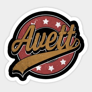 Personalized Name Avett Vintage Circle Limited Edition Sticker